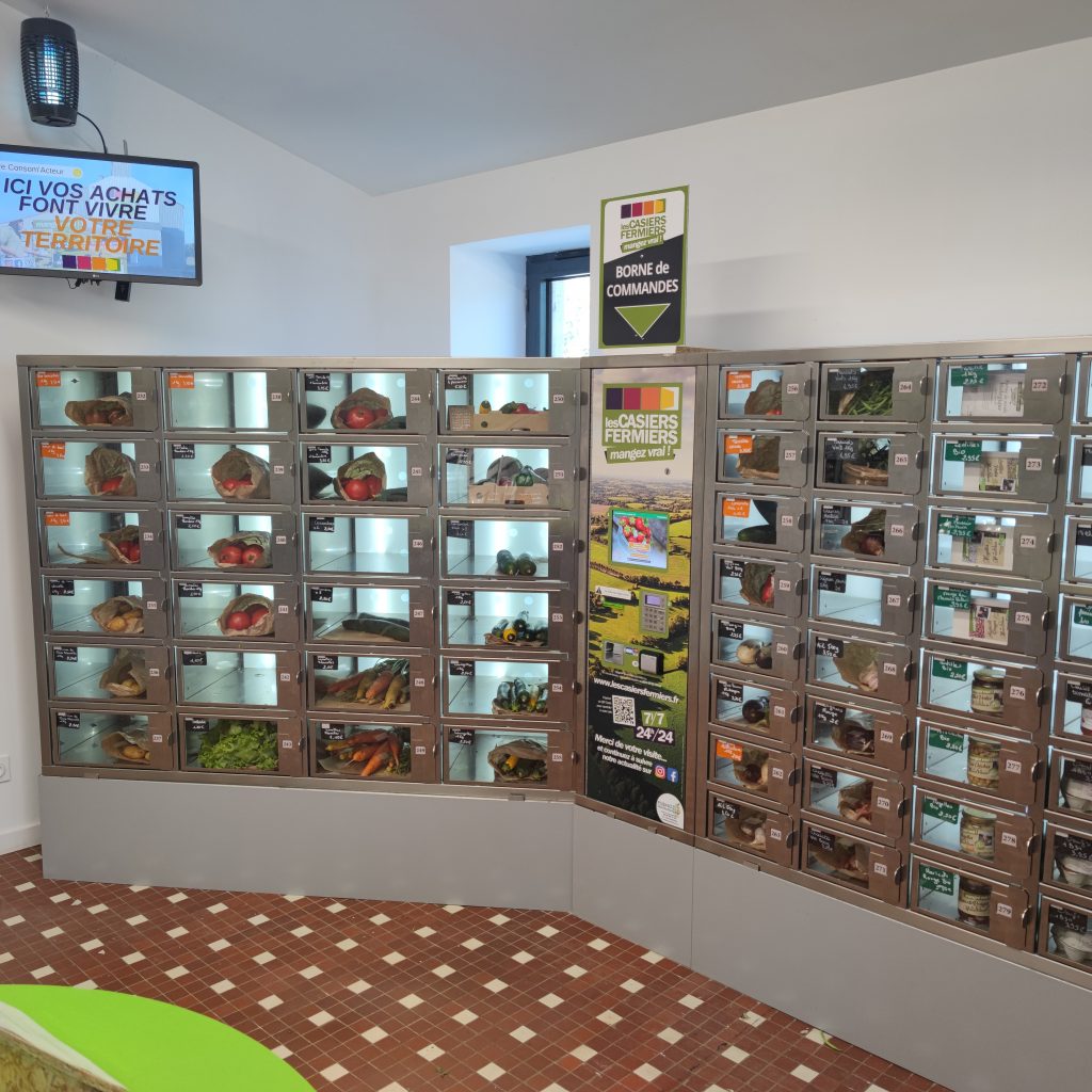 Photo d'un distributeur de légumes non réfrigéré