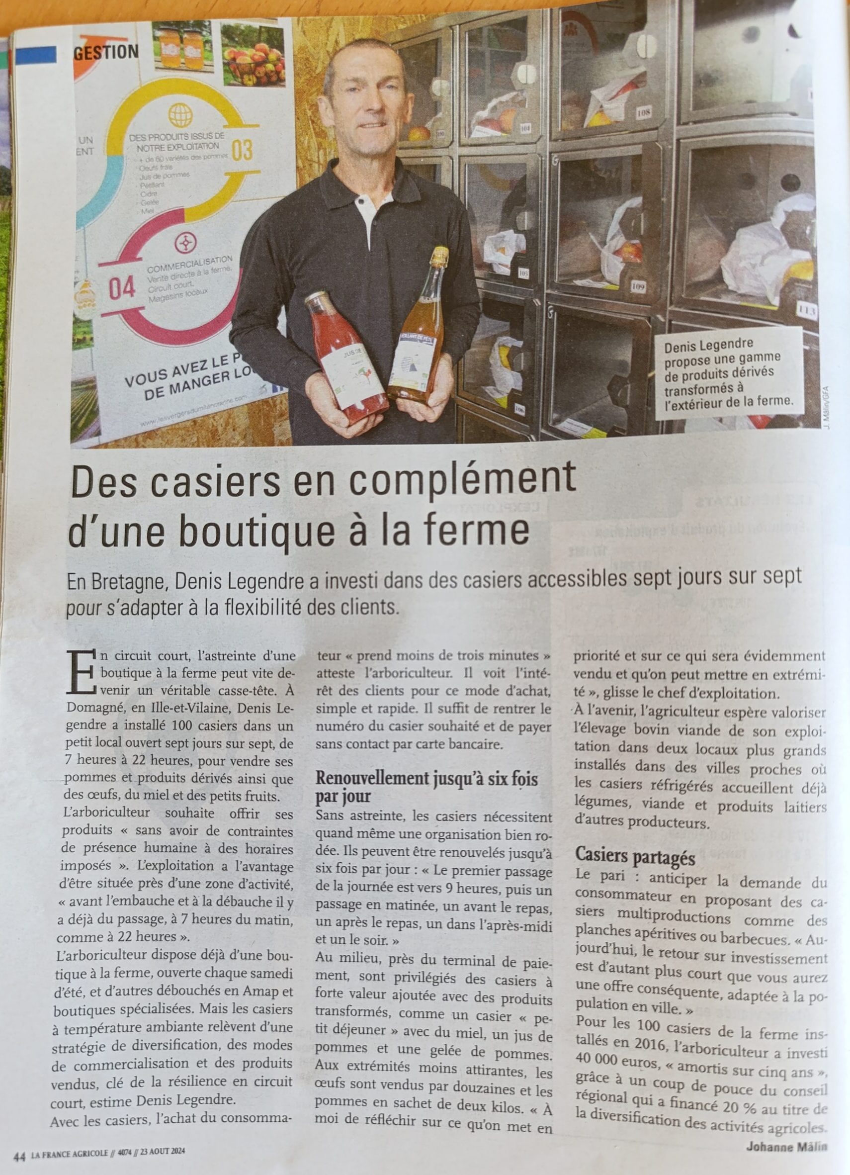 Article France Agricole Denis Legendre