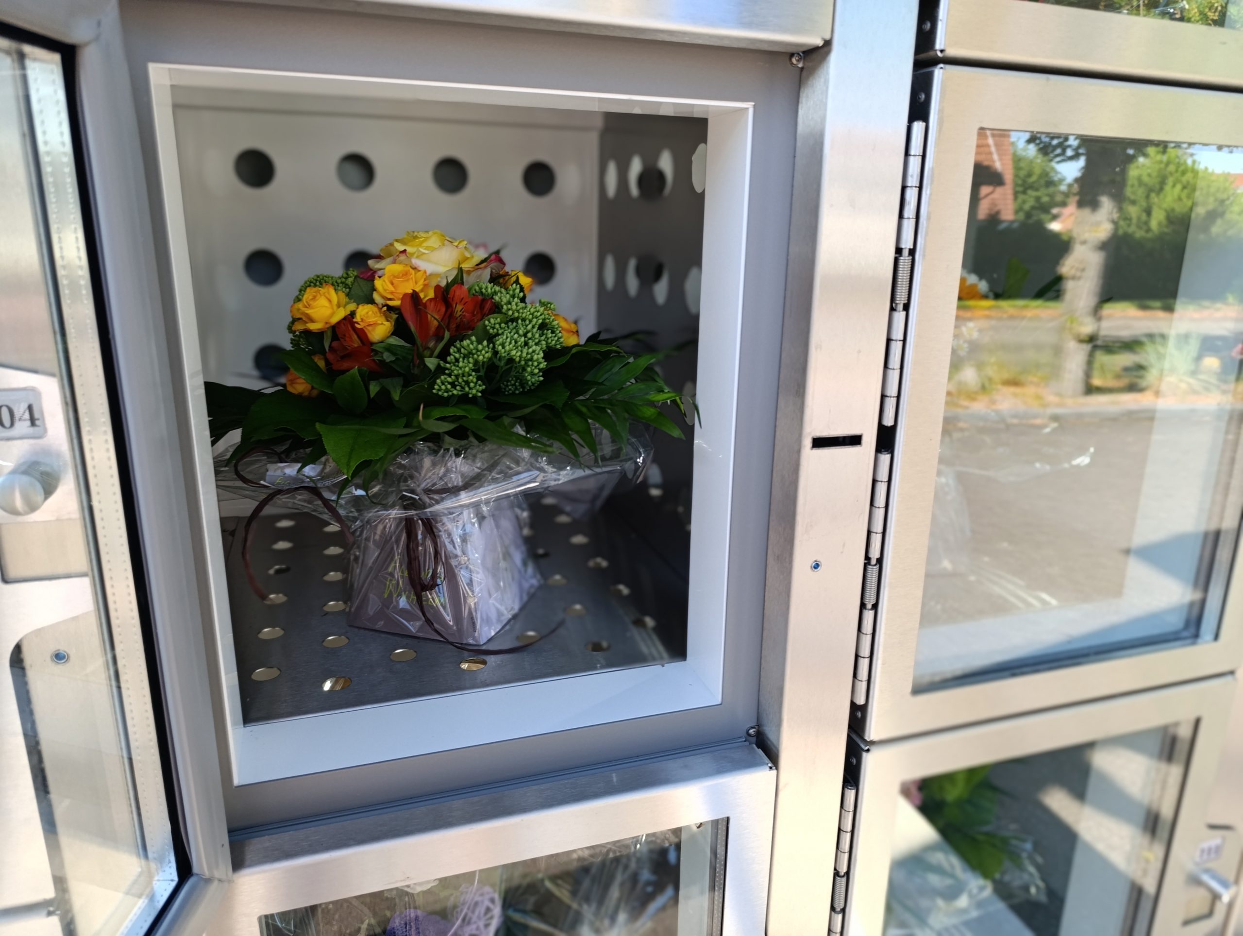 Bouquet dans un distributeur