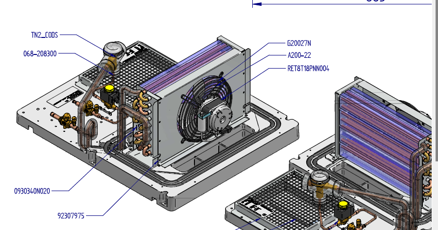Groupe avec évaporateur et attentes