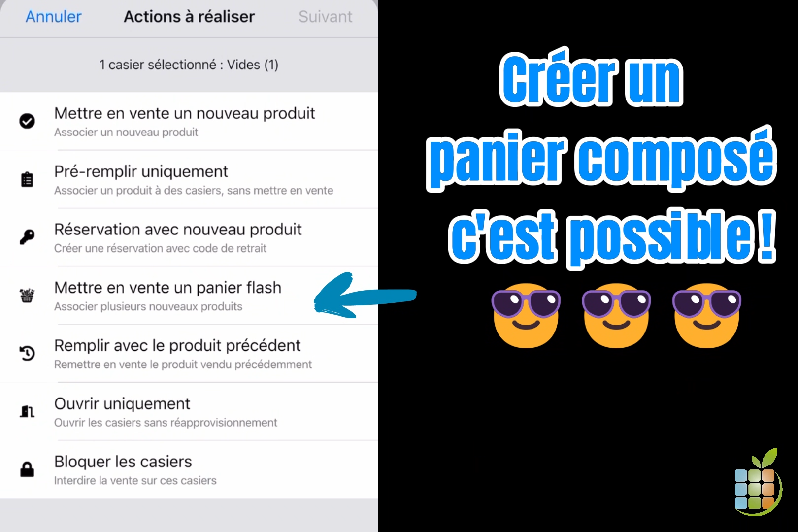 Fonctionnalité panier composé